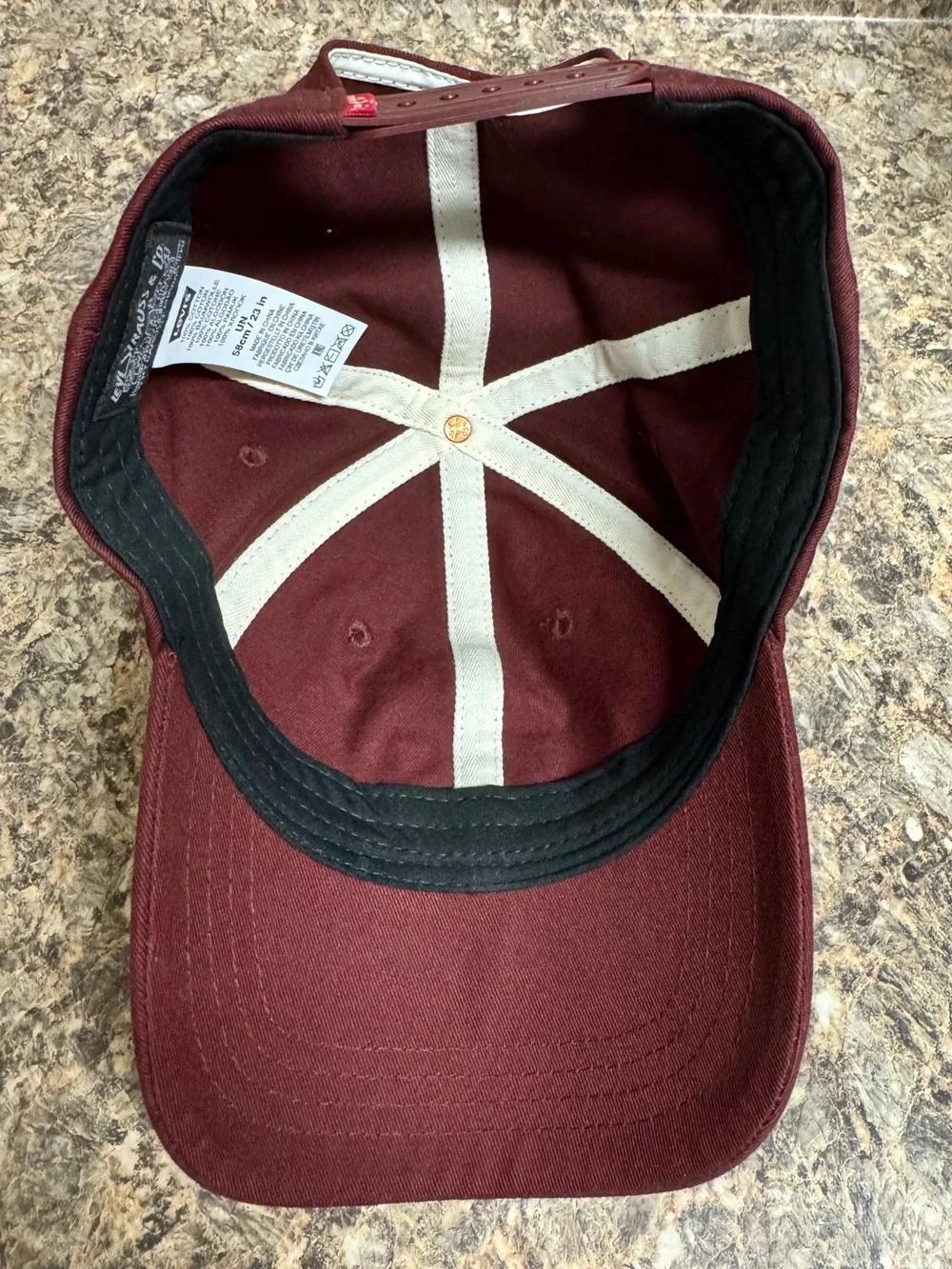 Kids Levi's Burgundy Baseball Cap with Red Logo (58cm/23in)